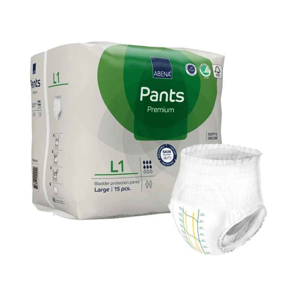 Πάνες βρακάκι ημέρας μεγάλης ακράτειας Abena Pants Premium L1 Large 15 τμχ