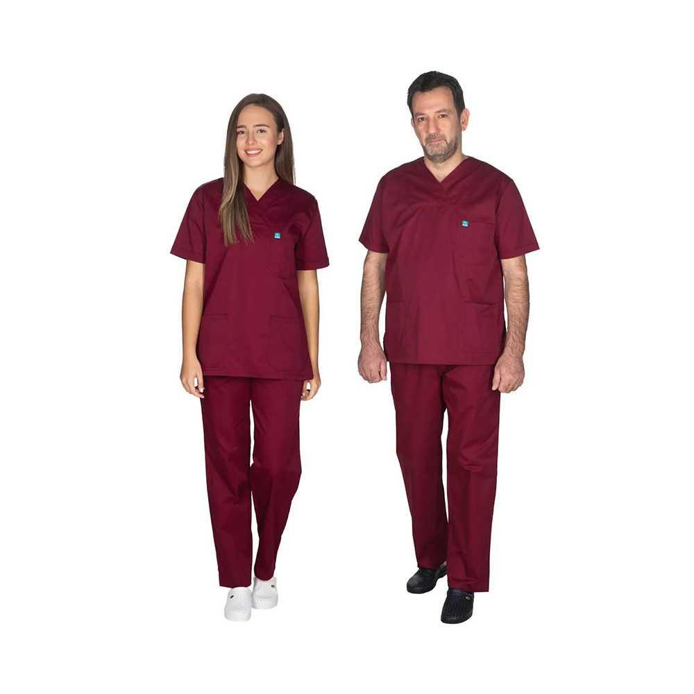 Set Iατρική στολή Νοσηλευτών & γιατρών Alezi Unisex | Μπορντό